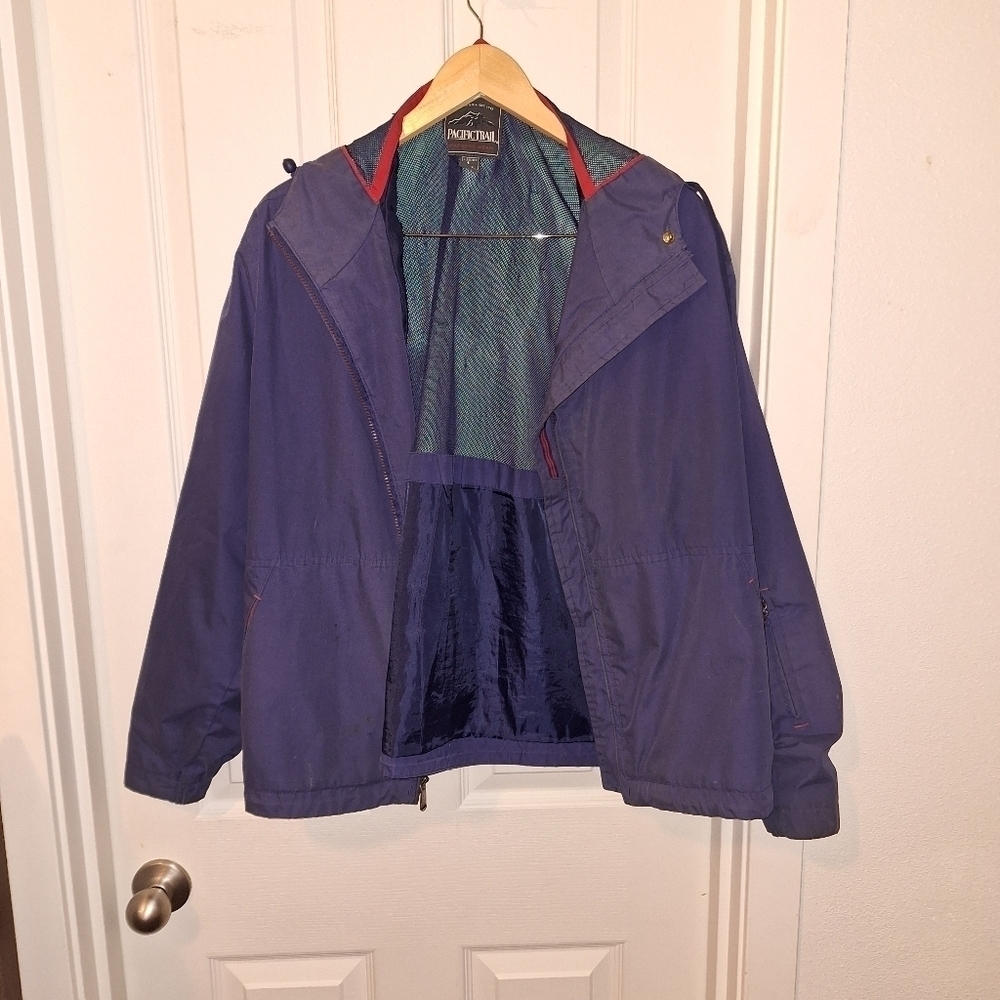 Pacific Trail Blue Hooded Zipper Coat